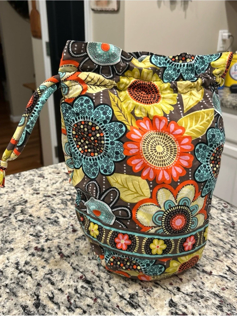 Vera Bradley Wet/Dry Storage Bag Laundry Makeup Flower Shower Drawstring Ditty